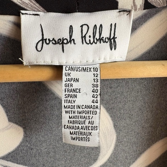 Joseph Ribkoff Black and White Floral LDS Cover Up Size 10 Kimono Cardigan - Picture 10 of 10